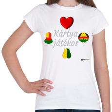 PRINTFASHION Kártya játékos minta #4 - Női póló - Fehér