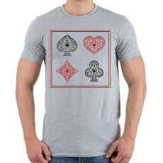 PRINTFASHION Kártya szimbólumok - Férfi póló - Sport szürke