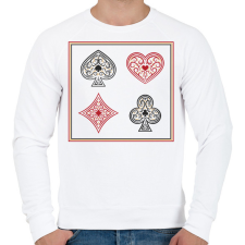 PRINTFASHION Kártya szimbólumok - Férfi pulóver - Fehér férfi pulóver, kardigán