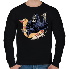 PRINTFASHION Kaszás a strandon - Férfi pulóver - Fekete férfi pulóver, kardigán