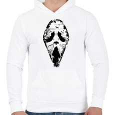 PRINTFASHION Kaszás arca - Férfi kapucnis pulóver - Fehér