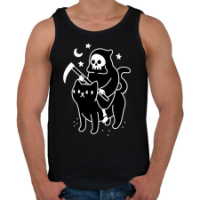 PRINTFASHION Kaszás és cica - Férfi atléta - Fekete atléta, trikó