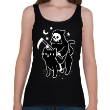 PRINTFASHION Kaszás és cica - Női atléta - Fekete női trikó