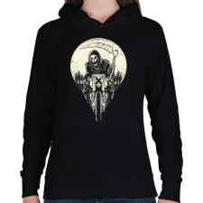 PRINTFASHION Kaszás motoron - Női kapucnis pulóver - Fekete női pulóver, kardigán