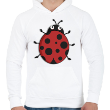 PRINTFASHION katicabogár - Férfi kapucnis pulóver - Fehér férfi pulóver, kardigán