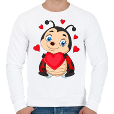 PRINTFASHION katicabogár  - Férfi pulóver - Fehér férfi pulóver, kardigán