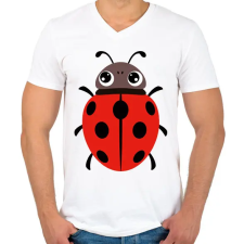 PRINTFASHION Katicabogár  - Férfi V-nyakú póló - Fehér férfi póló