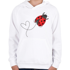 PRINTFASHION katicabogár  - Gyerek kapucnis pulóver - Fehér