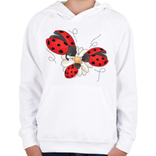 PRINTFASHION katicabogár  - Gyerek kapucnis pulóver - Fehér gyerek pulóver, kardigán