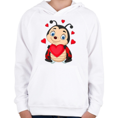 PRINTFASHION katicabogár  - Gyerek kapucnis pulóver - Fehér