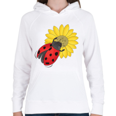 PRINTFASHION katicabogár  - Női kapucnis pulóver - Fehér