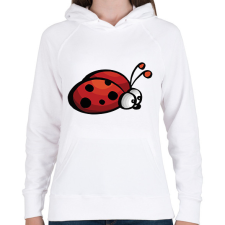 PRINTFASHION katicabogár  - Női kapucnis pulóver - Fehér női pulóver, kardigán