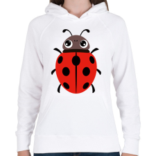 PRINTFASHION Katicabogár  - Női kapucnis pulóver - Fehér női pulóver, kardigán