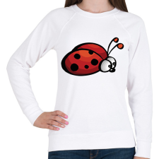 PRINTFASHION katicabogár  - Női pulóver - Fehér női pulóver, kardigán