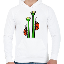 PRINTFASHION Katicabogarak - Férfi kapucnis pulóver - Fehér férfi pulóver, kardigán
