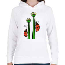 PRINTFASHION Katicabogarak - Női kapucnis pulóver - Fehér női pulóver, kardigán