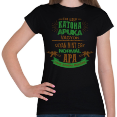 PRINTFASHION Katona apuka - Női póló - Fekete
