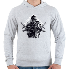 PRINTFASHION Katona - Férfi kapucnis pulóver - Sport szürke férfi pulóver, kardigán