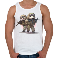 PRINTFASHION Katona lajhárok - Férfi atléta - Fehér