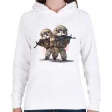 PRINTFASHION Katona lajhárok - Női kapucnis pulóver - Fehér