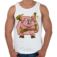 PRINTFASHION Katona malac - Férfi atléta - Fehér atléta, trikó