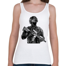 PRINTFASHION katona - Női atléta - Fehér női trikó