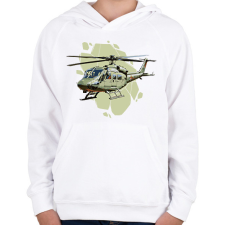 PRINTFASHION Katonai helikopter - Gyerek kapucnis pulóver - Fehér gyerek pulóver, kardigán