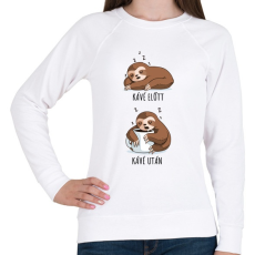 PRINTFASHION Kávé előtt kávé után - Női pulóver - Fehér