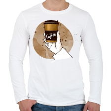 PRINTFASHION Kávé elvitelre - Férfi hosszú ujjú póló - Fehér férfi póló