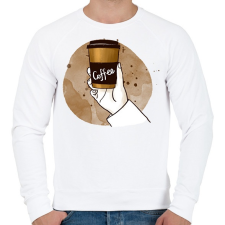 PRINTFASHION Kávé elvitelre - Férfi pulóver - Fehér férfi pulóver, kardigán