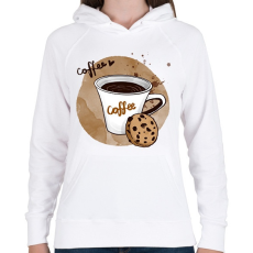 PRINTFASHION Kávé és süti - Női kapucnis pulóver - Fehér