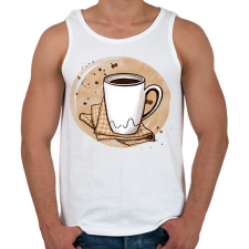 PRINTFASHION Kávé - Férfi atléta - Fehér atléta, trikó