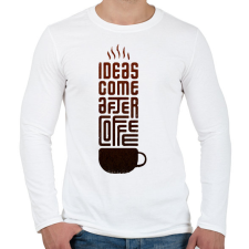 PRINTFASHION Kávé - Férfi hosszú ujjú póló - Fehér férfi póló