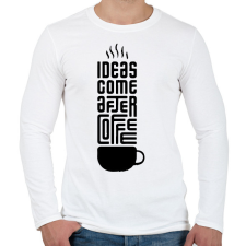PRINTFASHION Kávé - Férfi hosszú ujjú póló - Fehér férfi póló