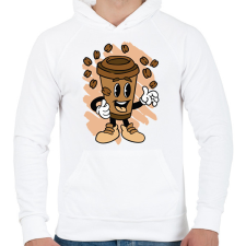 PRINTFASHION Kávé - Férfi kapucnis pulóver - Fehér férfi pulóver, kardigán