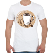 PRINTFASHION Kávé - Férfi póló - Fehér férfi póló