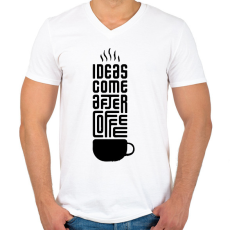 PRINTFASHION Kávé - Férfi V-nyakú póló - Fehér