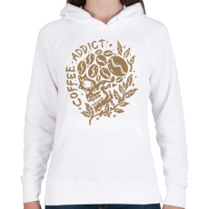 PRINTFASHION Kávé függő - Női kapucnis pulóver - Fehér