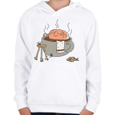 PRINTFASHION Kávé - Gyerek kapucnis pulóver - Fehér gyerek pulóver, kardigán