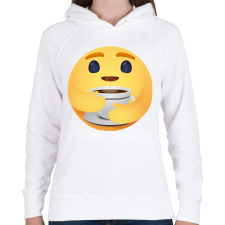 PRINTFASHION Kávé - Női kapucnis pulóver - Fehér női pulóver, kardigán