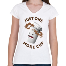 PRINTFASHION Kávé őrült - Női V-nyakú póló - Fehér