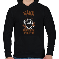 PRINTFASHION kávé szeretete ! - Férfi kapucnis pulóver - Fekete