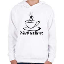 PRINTFASHION kávé szünet - Gyerek kapucnis pulóver - Fehér gyerek pulóver, kardigán