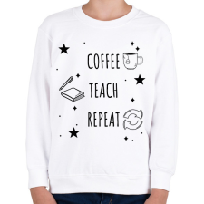 PRINTFASHION Kávé, tanítás, előröl - Gyerek pulóver - Fehér gyerek pulóver, kardigán
