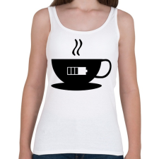 PRINTFASHION Kávé-töltöttség - Női atléta - Fehér női trikó