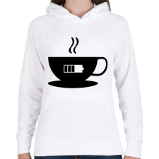 PRINTFASHION Kávé-töltöttség - Női kapucnis pulóver - Fehér női pulóver, kardigán