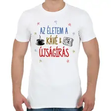 PRINTFASHION Kávé & Újságírás - Férfi póló - Fehér férfi póló