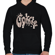 PRINTFASHION kávéé - Férfi kapucnis pulóver - Fekete