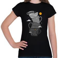 PRINTFASHION Kávéfüggő - Női póló - Fekete női póló