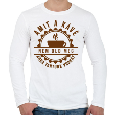 PRINTFASHION KávéLove - Férfi hosszú ujjú póló - Fehér férfi póló